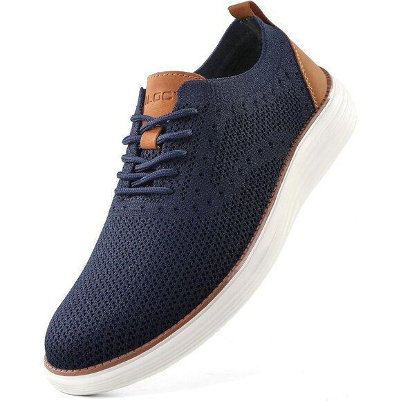 ⚡Men Dark Blue Oxfords Business Mesh Breathable Tennis Comfortable Walking Shoes - Picture 1 of 9
